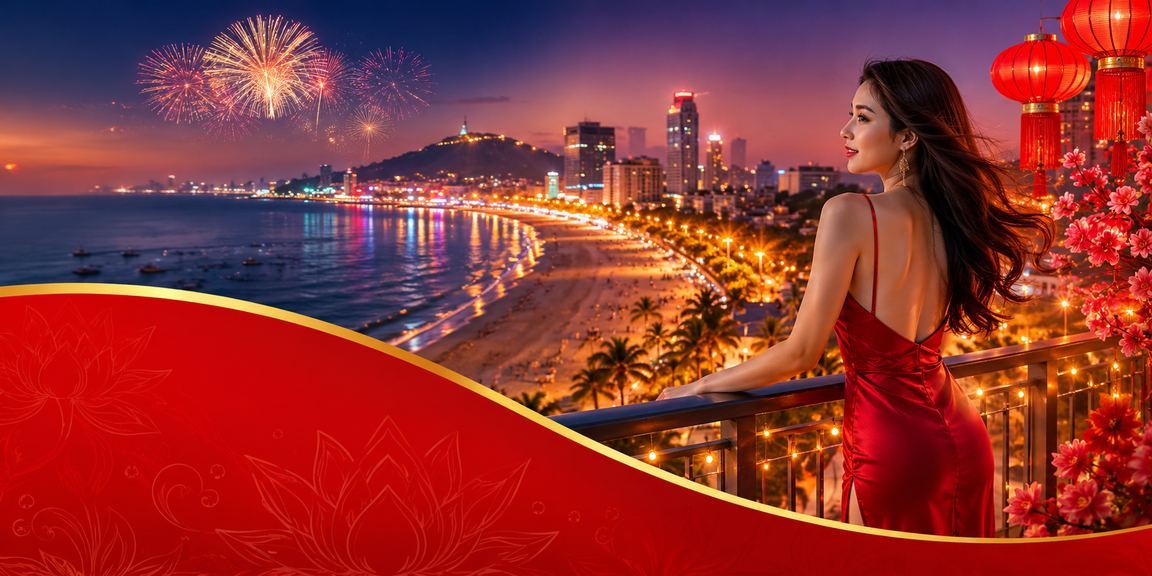 Cảnh bãi biển Vũng Tàu với không khí giải trí cá cược